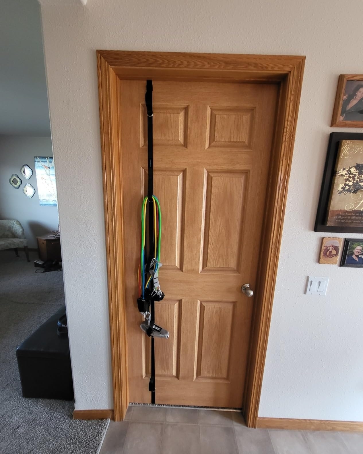 door with the bands on it
