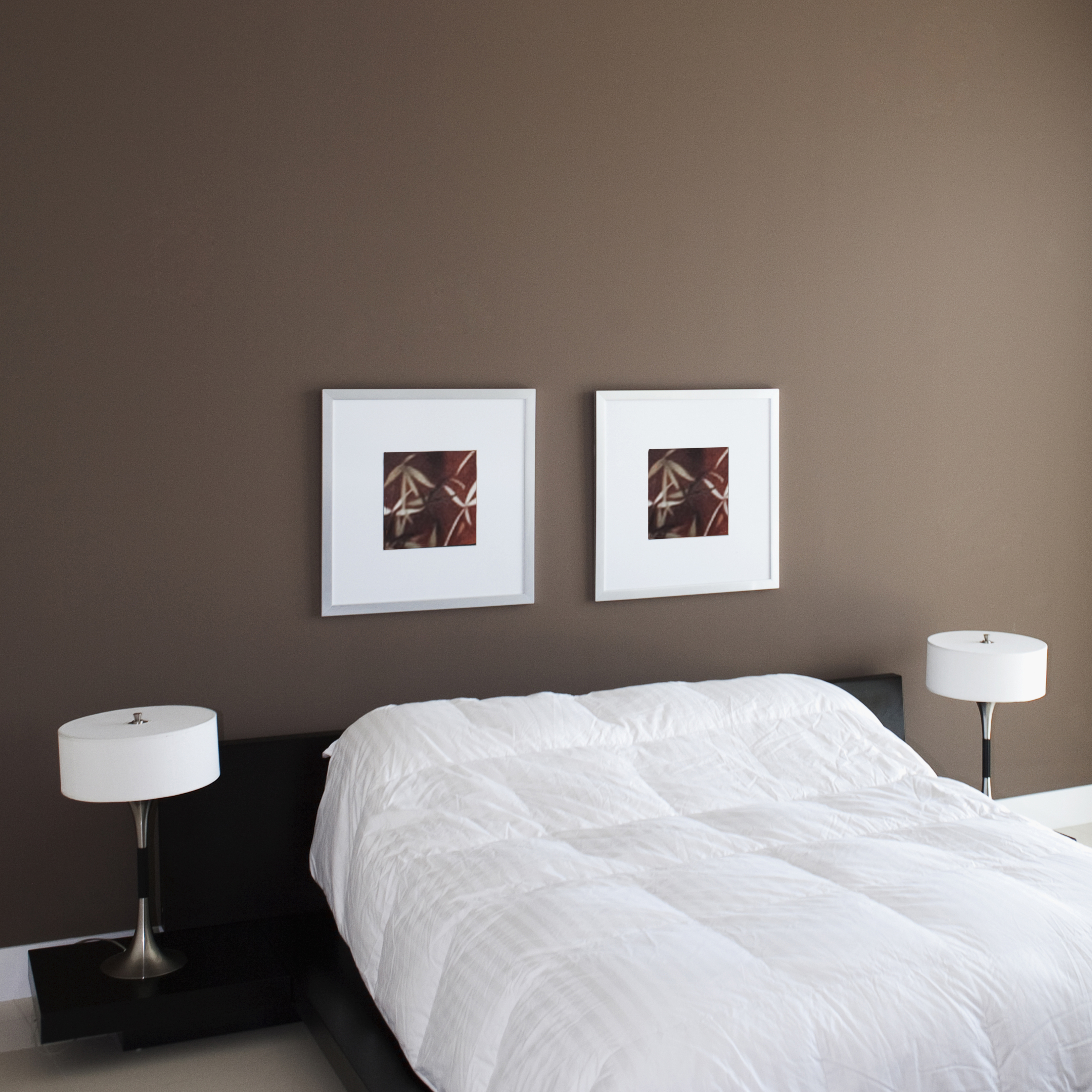 brown wall in a bedroom