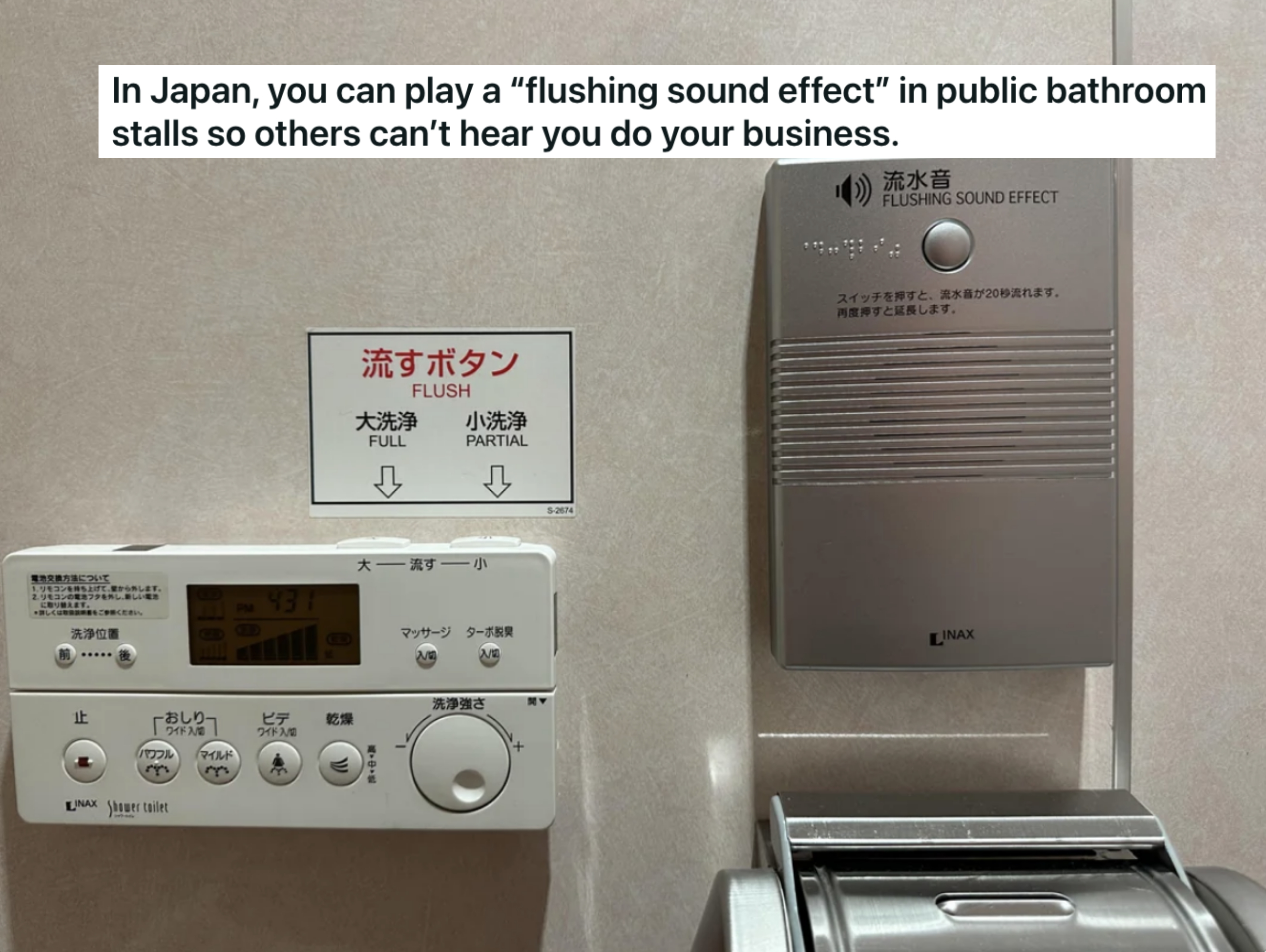 a &quot;flushing sound effect&quot;