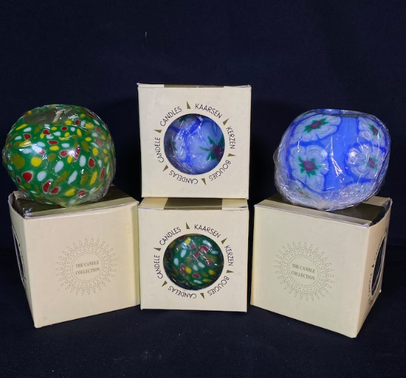 colorful sphere candles