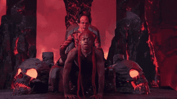 And with his legs spread over the devil