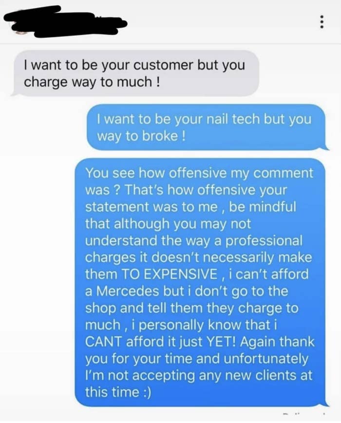 &quot;but you charge way too much!&quot;