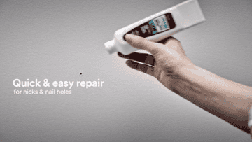 a gif demonstrating each step of how to repair a hole in the wall using the product