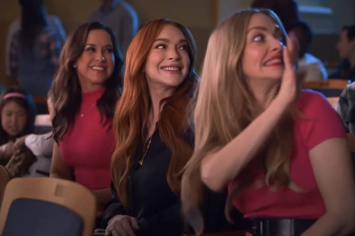 Lacey Chabert, Lindsay Lohan, and Amanda Seyfried in the Walmart ad