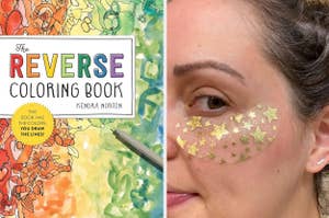 reverse coloring book and starry eye mask 