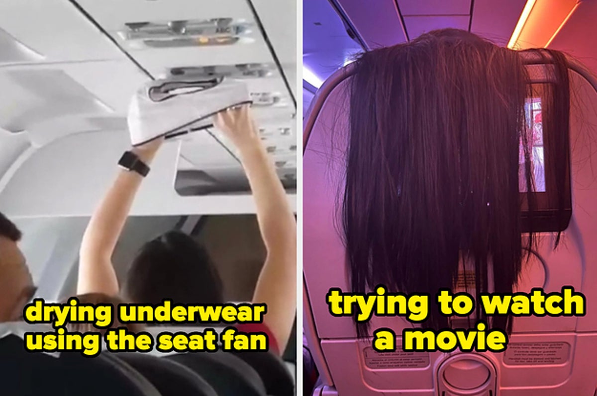 Worst passenger ever uses airplane vents to dry underwear