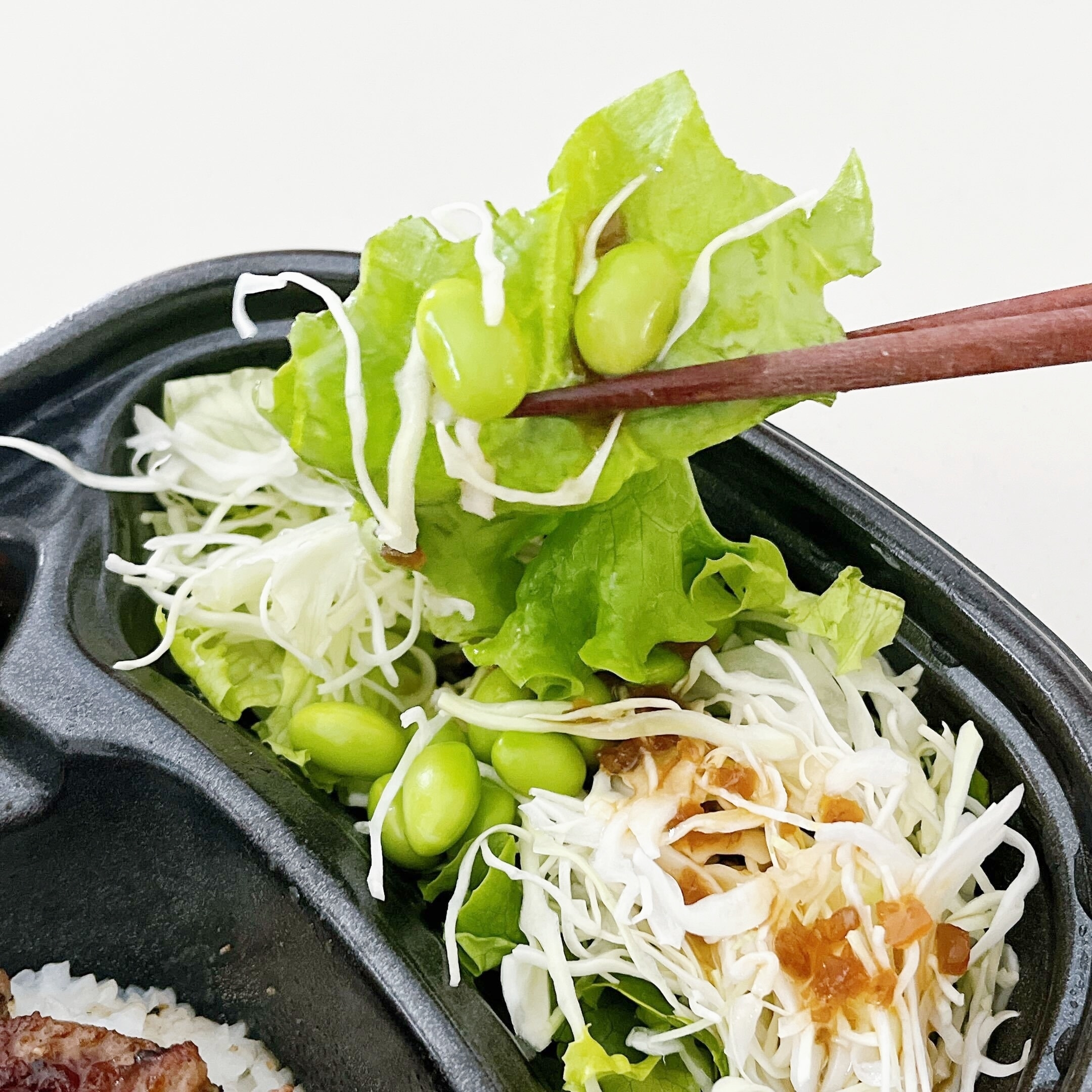 ほっともっとのオススメのお弁当「サラダ＆ハーフ・カットステーキコンボ」