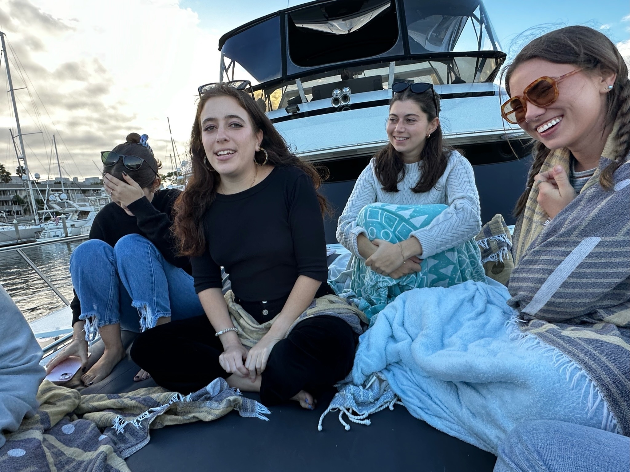 The author and her friends on a boat