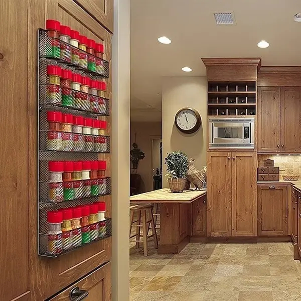 spice rack on kitchen cabinet