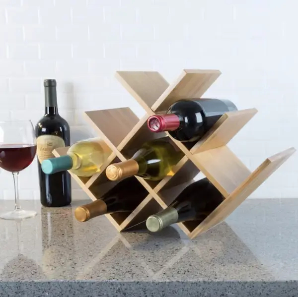 Wine bottles on wine rack
