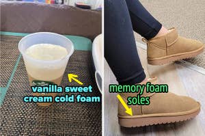 vanilla sweet cream cold foam / mini boots with memory foam soles
