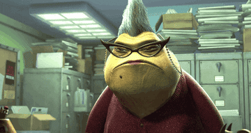 Gif of Roz from Monsters Inc looking unimpressed
