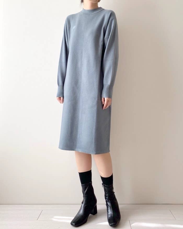 ユニクロのオススメのワンピース「スフレヤーンワンピース(スムース・長袖)」