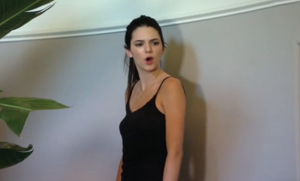 A closeup of an upset Kendall