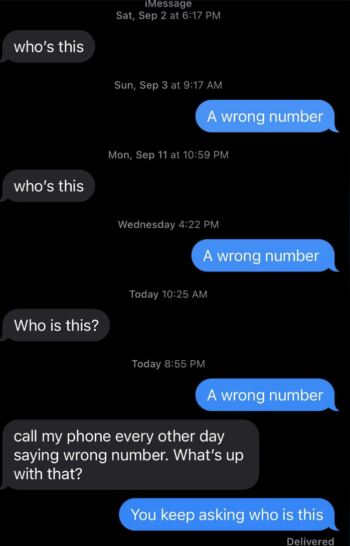 &quot;A wrong number&quot;
