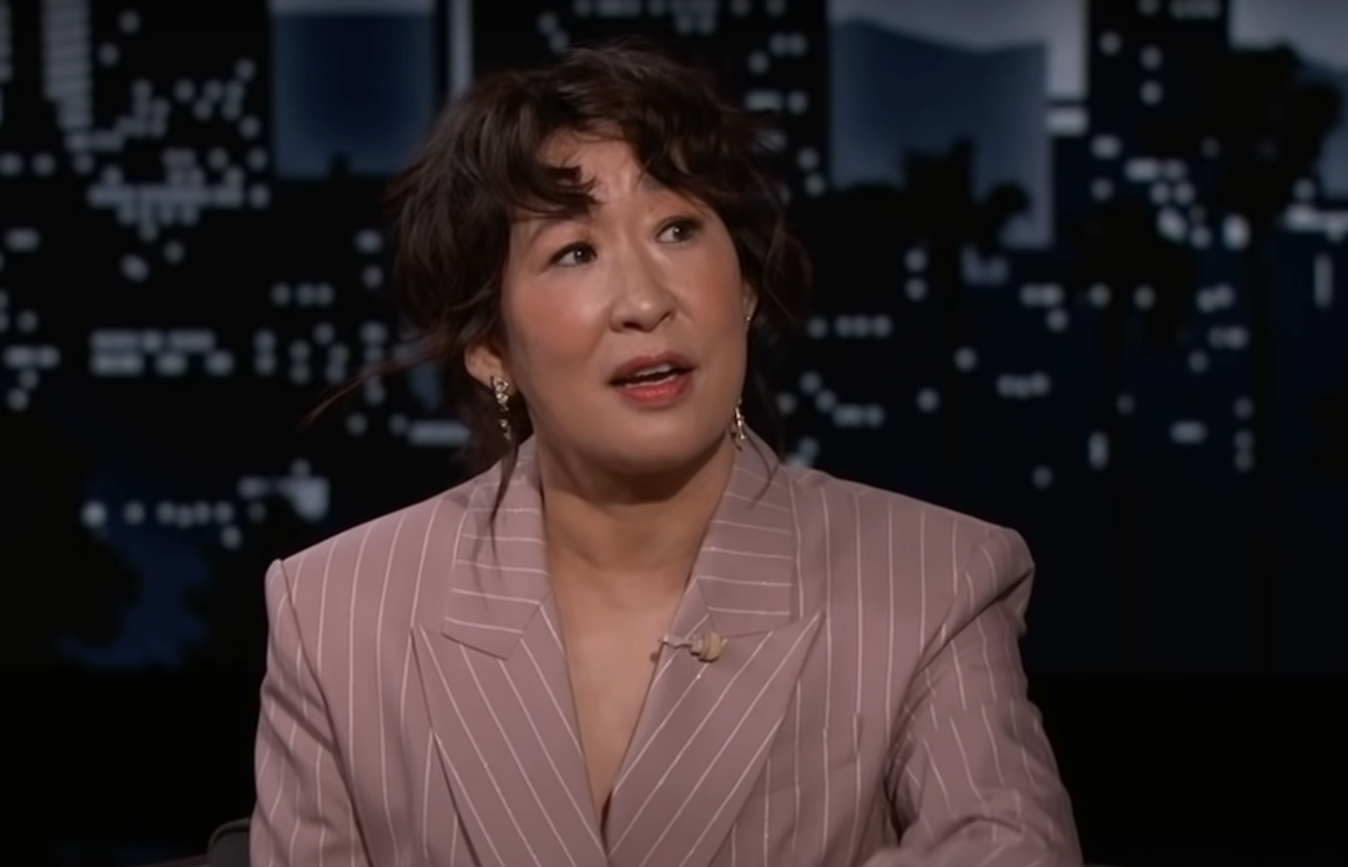 Sandra Oh being interviewed on &quot;Jimmy Kimmel Live&quot;