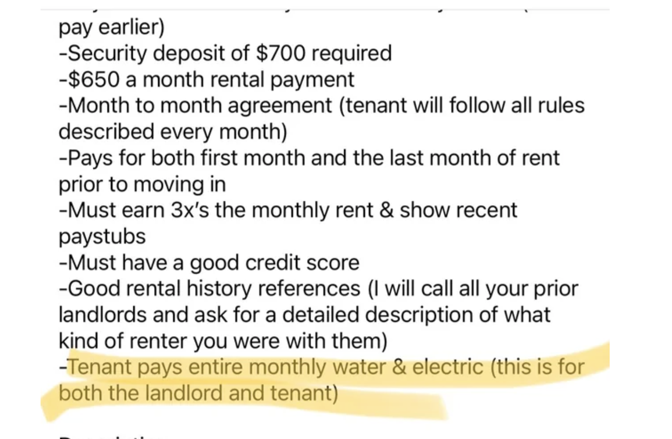 "(this is for both the landlord and tenant)"