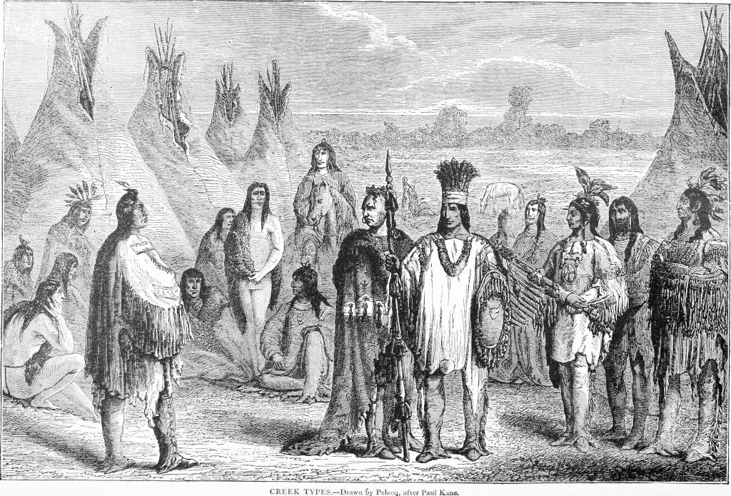 A drawing of Native Americans