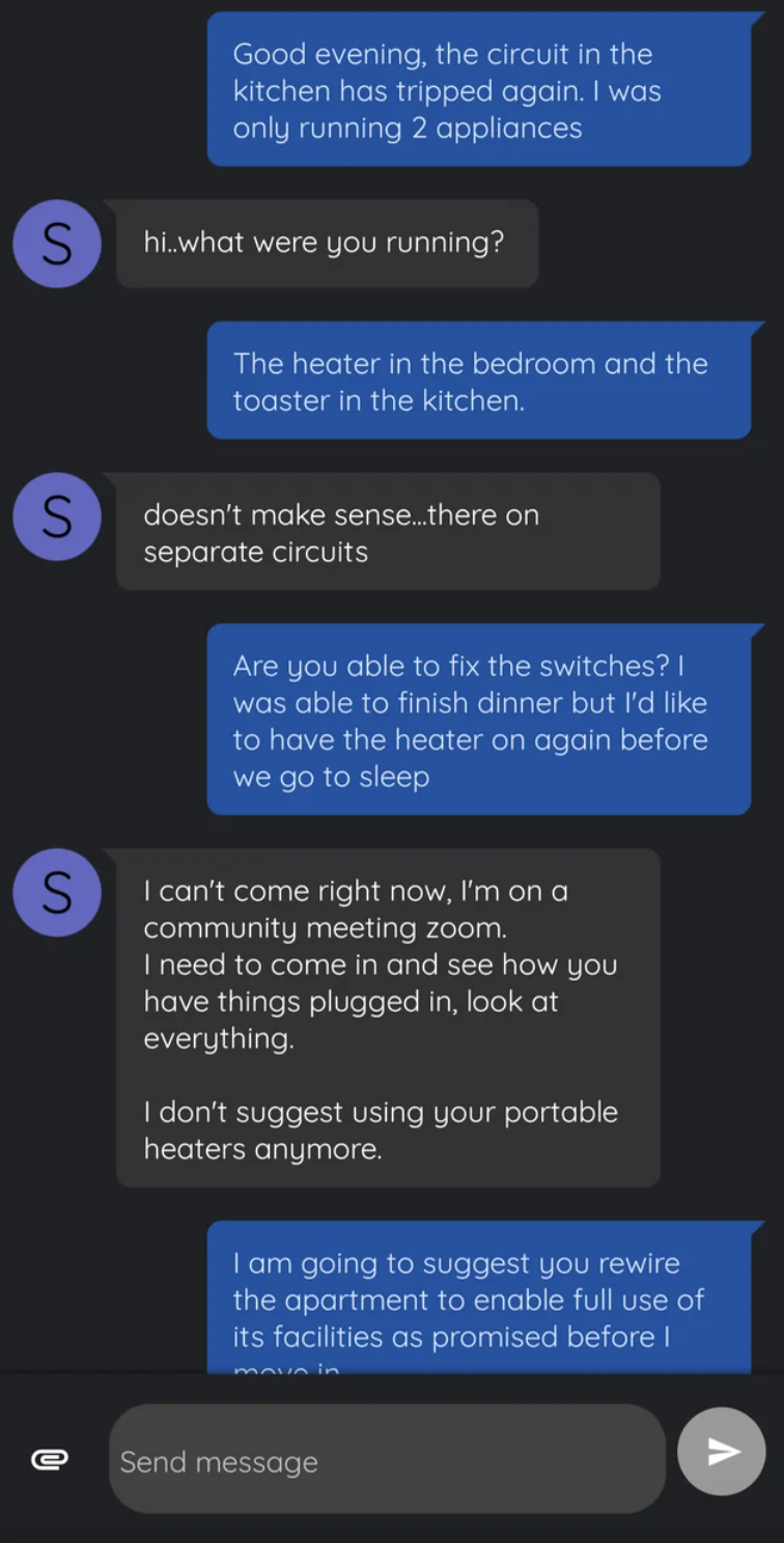 "I don't suggest using your portable heaters anymore."
