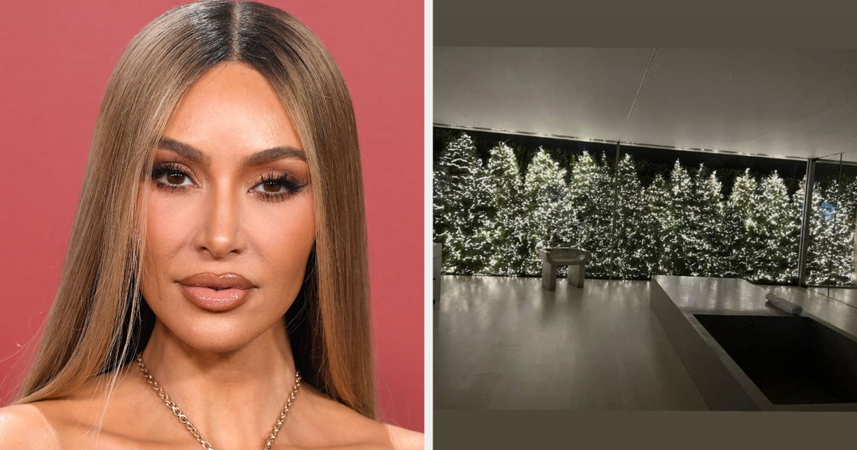 Kim Kardashian Revealed Her 2023 Bathroom Christmas Decorations, And As Ridiculous As That Sounds It's Pretty Cool