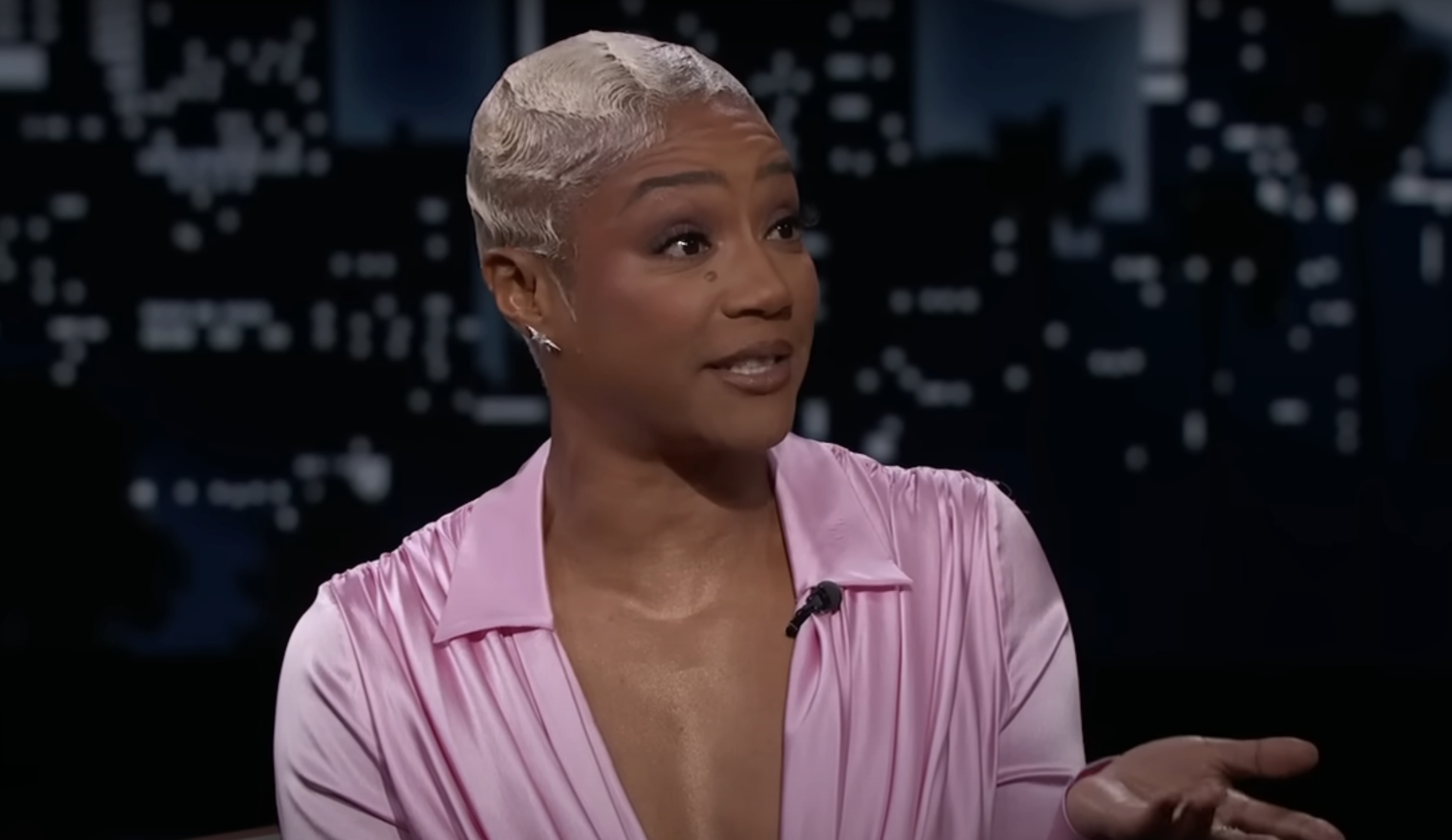 Tiffany Haddish being interviewed on &quot;Jimmy Kimmel Live&quot;