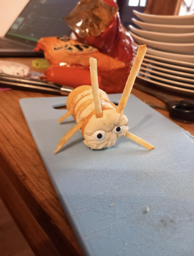 caterpillar-like shaped snack