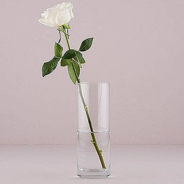 the vase with a flower inside