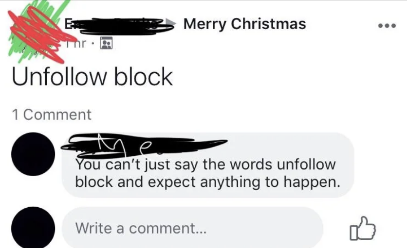 &quot;Unfollow block&quot;