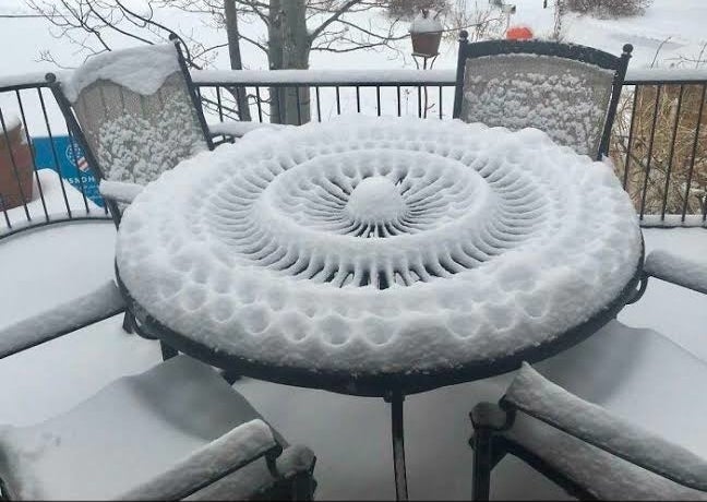Snow on a table