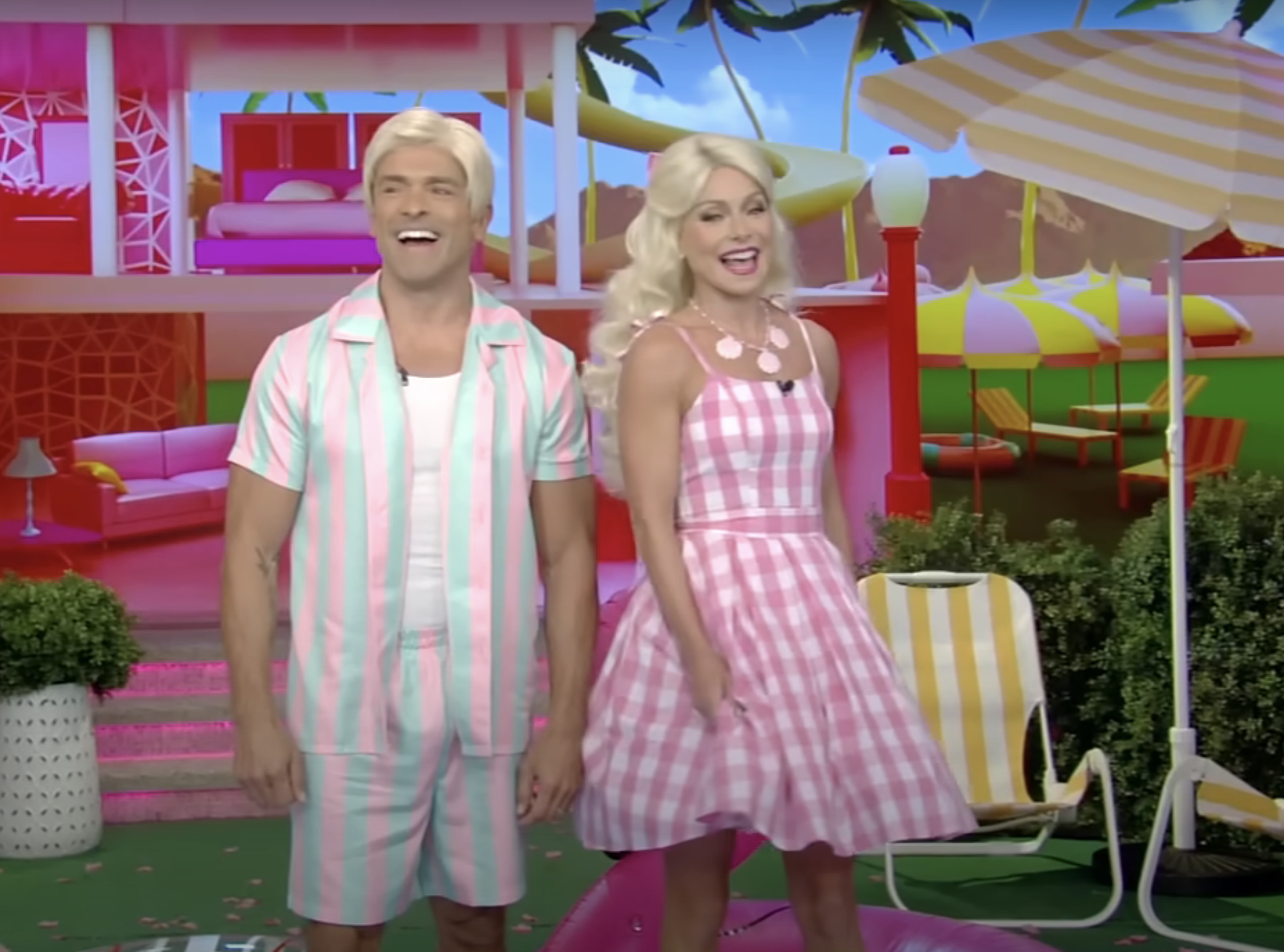 Mark Consuelos and Kelly Ripa as Ken and Barbie
