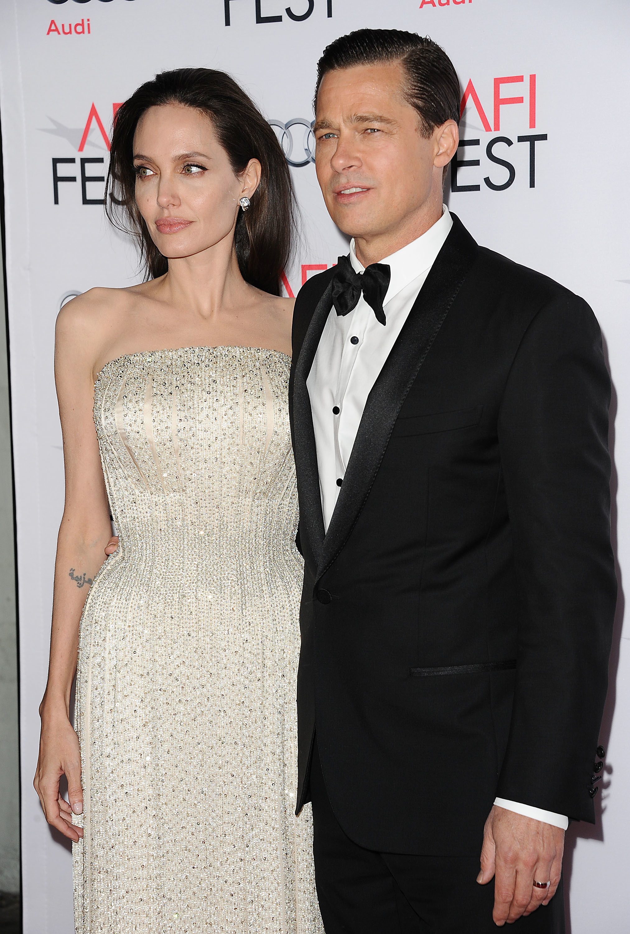 closeup of brad and angelina at an event