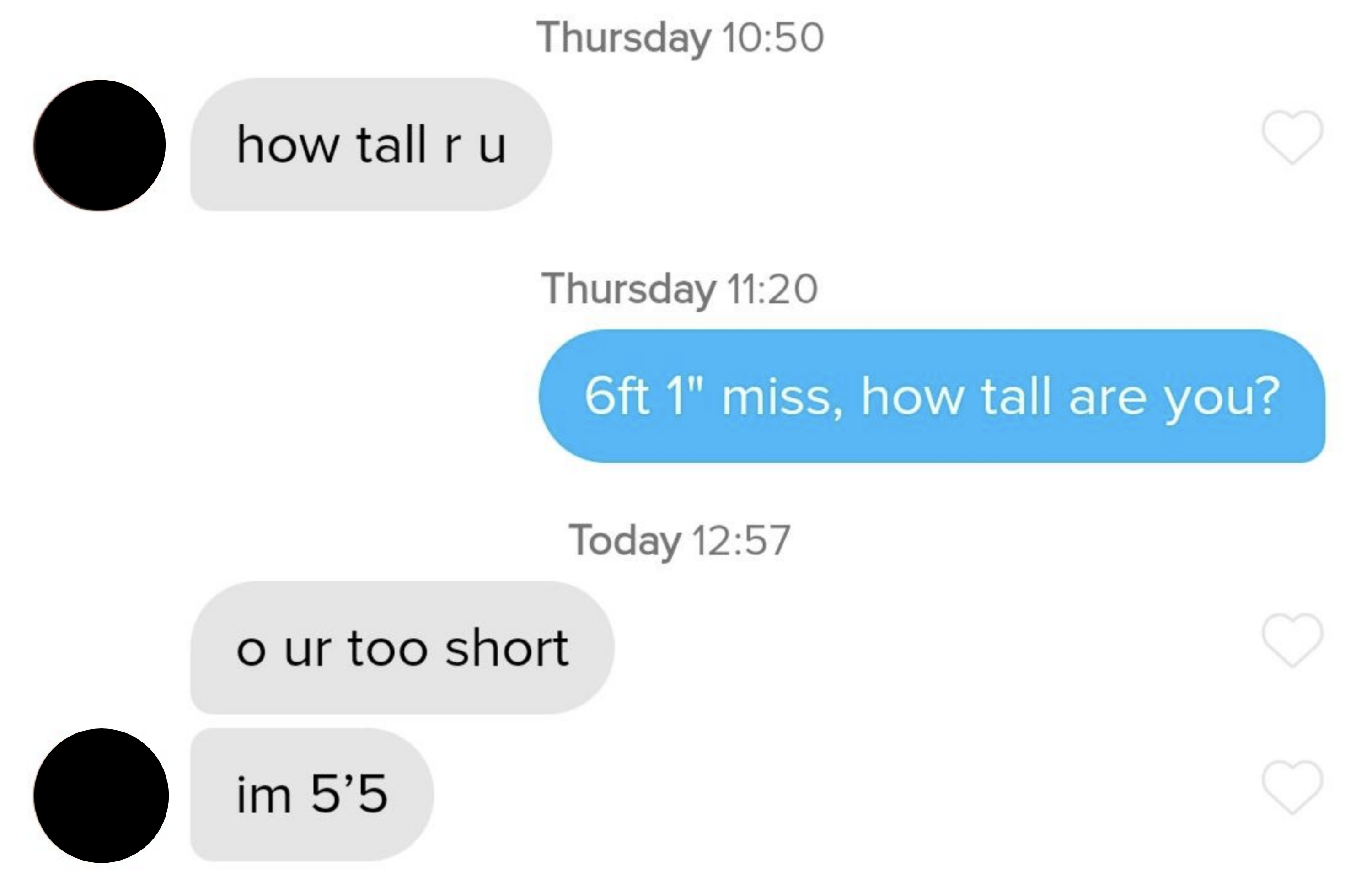 o you're too short, i'm 5'5