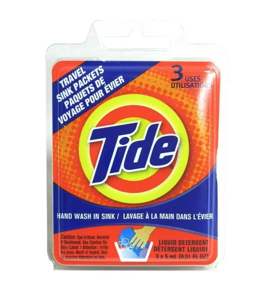 small pack of tide sink packets