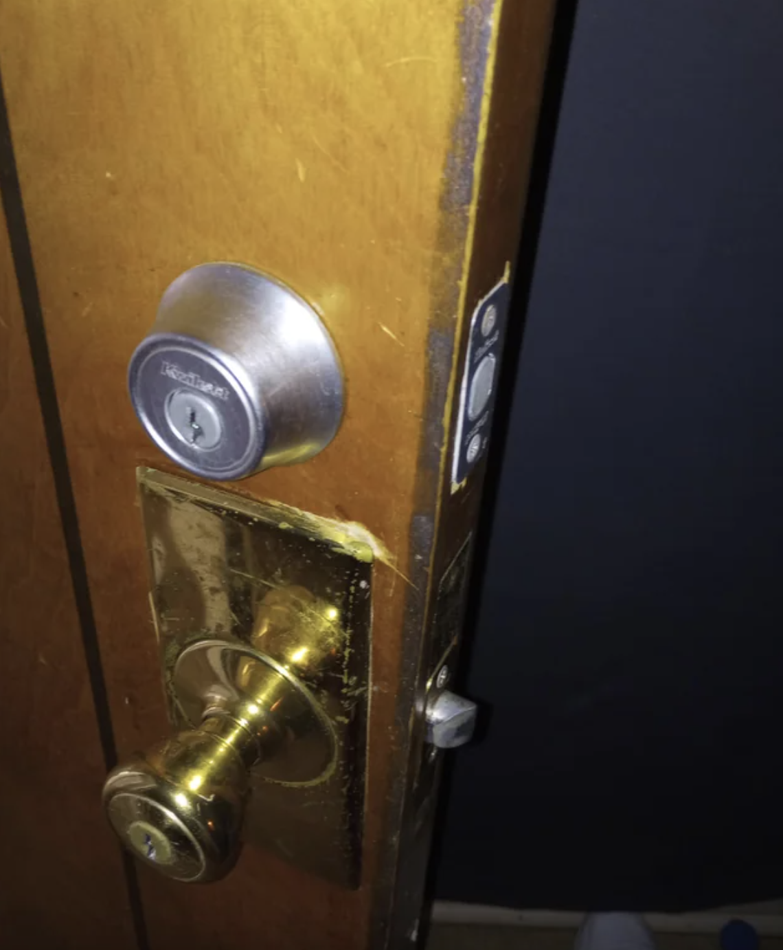 closeup of the door handles