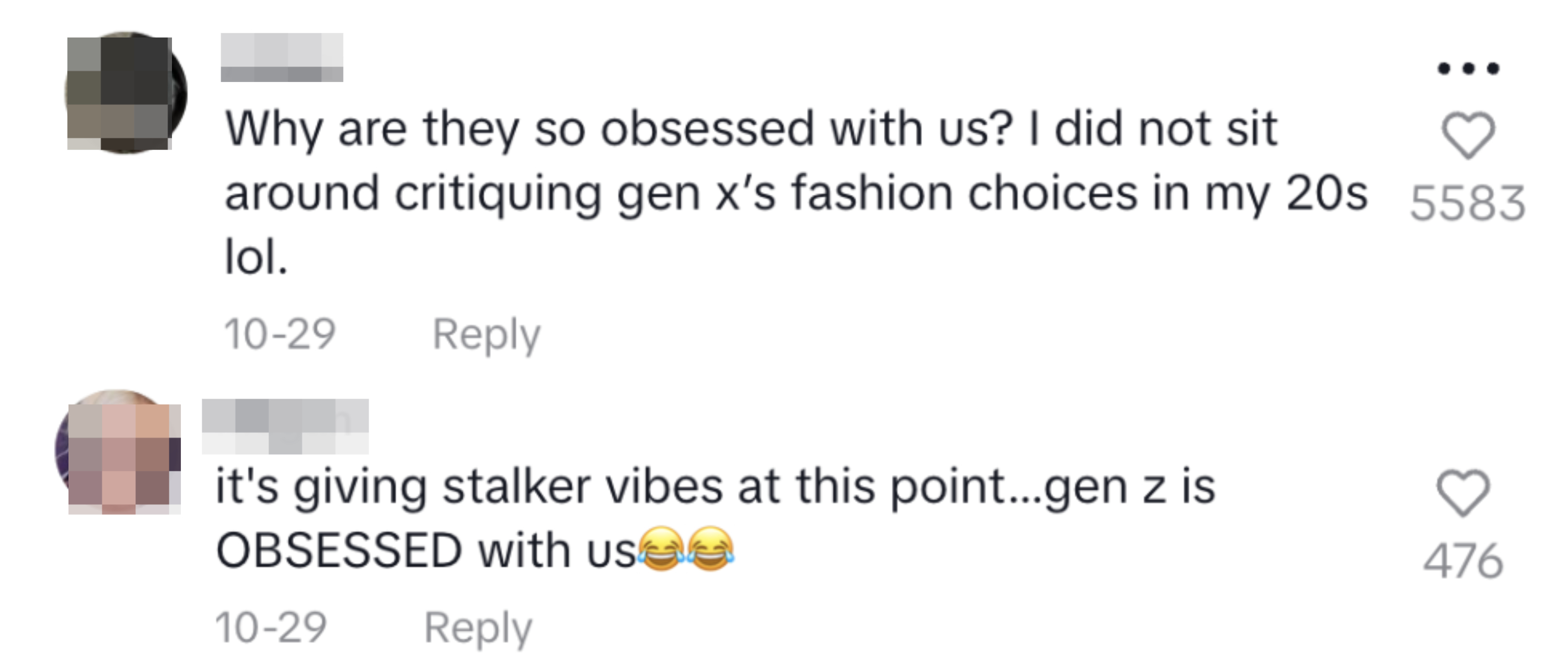 Millennials suggesting Gen Z is obsessed with them