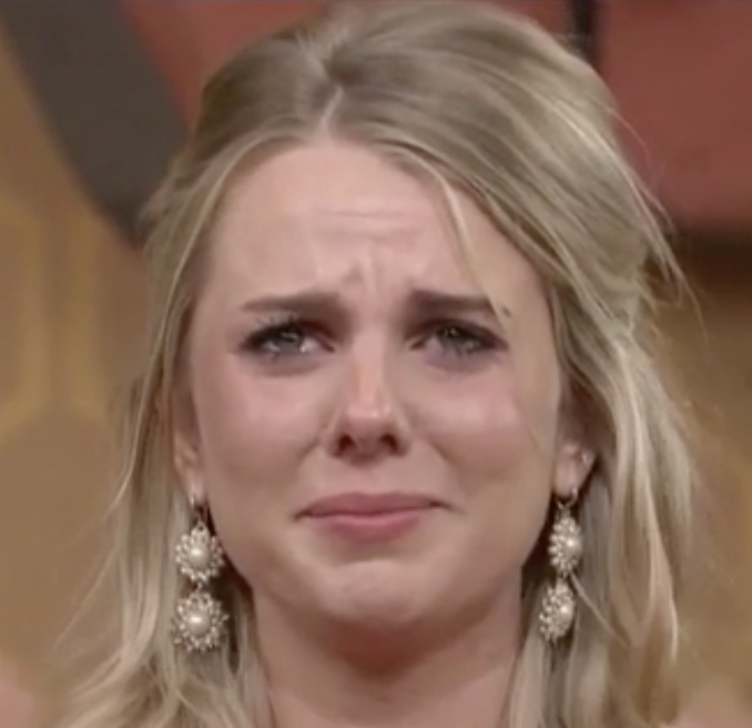closeup of a woman crying