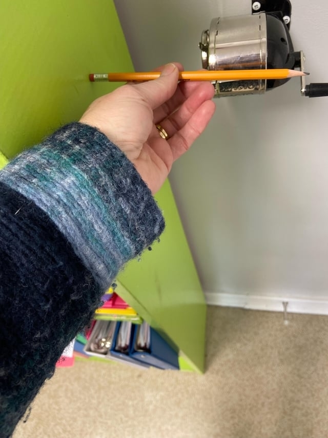 a pencil sharpener that's placed so it can't even be used