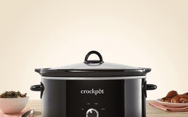 The crockpot on a counter