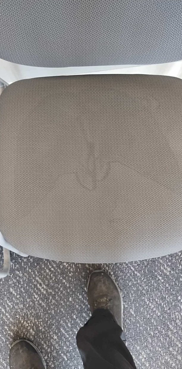 closeup of a stain on a new chair