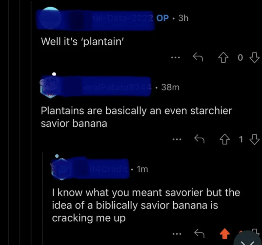 plantains are basically an even starchier savior banana