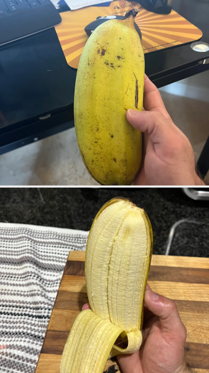 looks like its 2 bananas in one peel