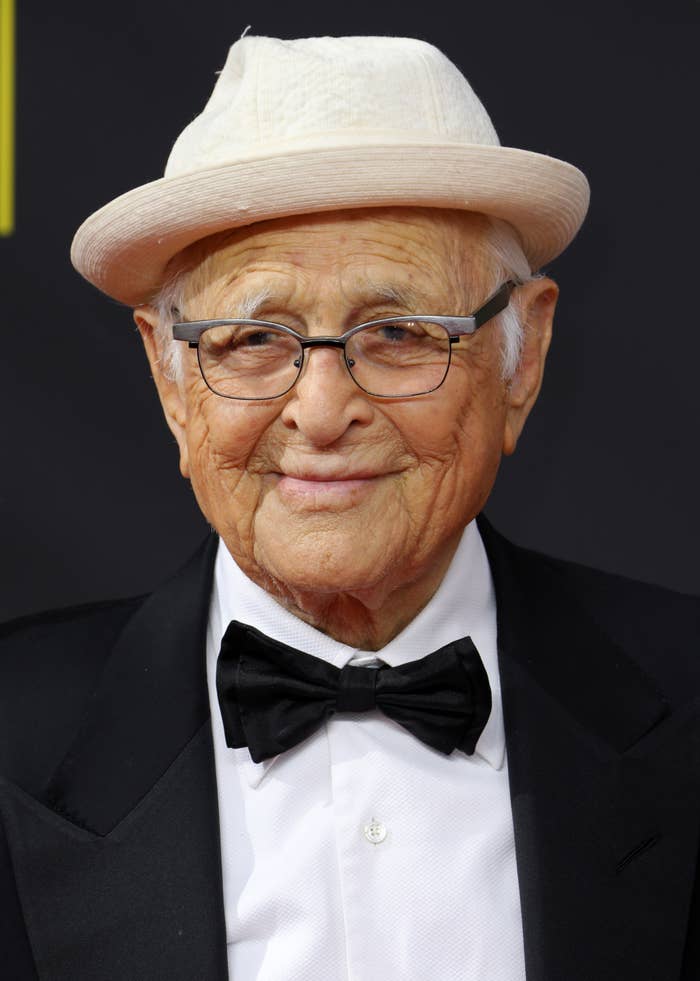 Closeup of Norman Lear in hi iconic hat