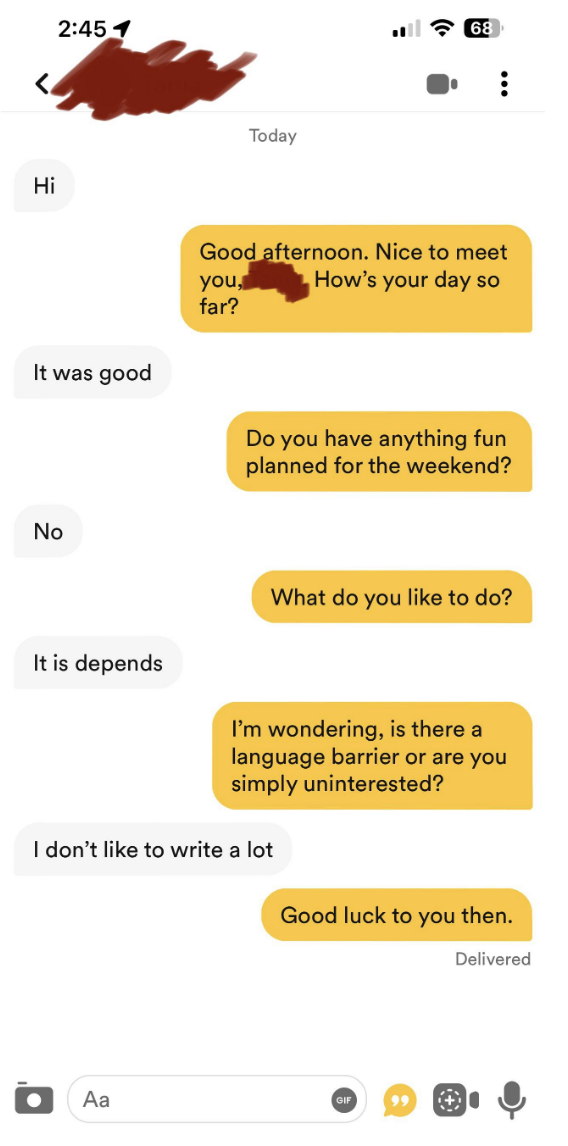 one worded responses