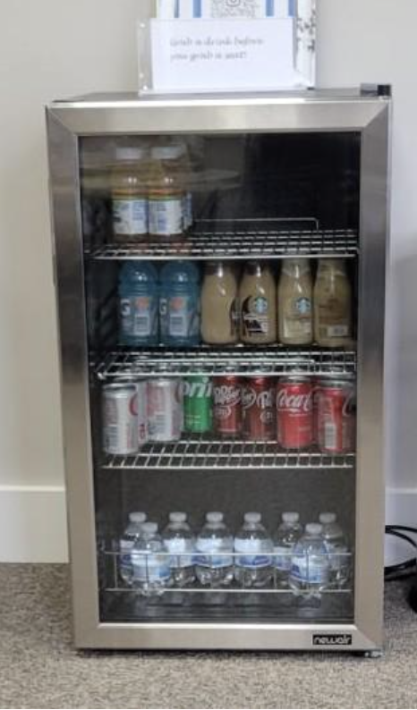 fridge filled with soda