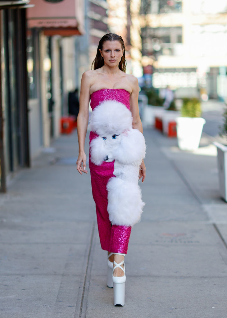 Looks like a poodle is on her dress