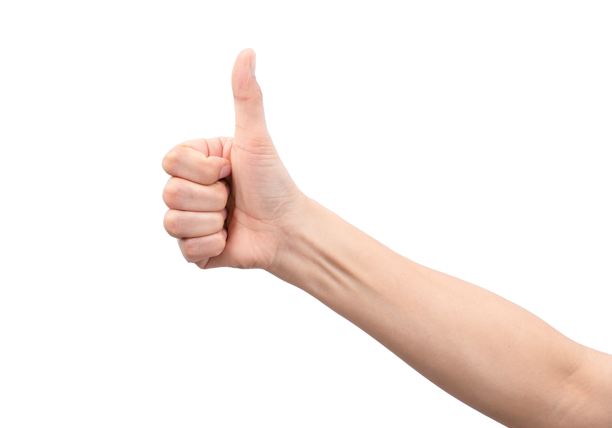 Close-up of a thumbs-up