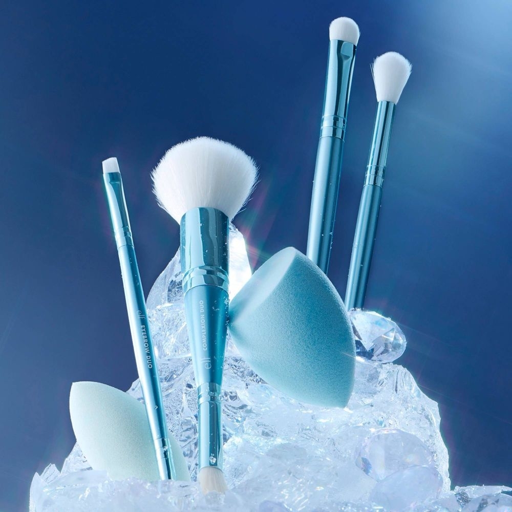 the brush set in a winter pastel blue