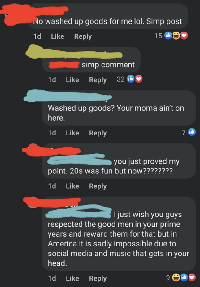 &quot;I just wish you guys respected the good men in your prime years and reward them for that&quot;