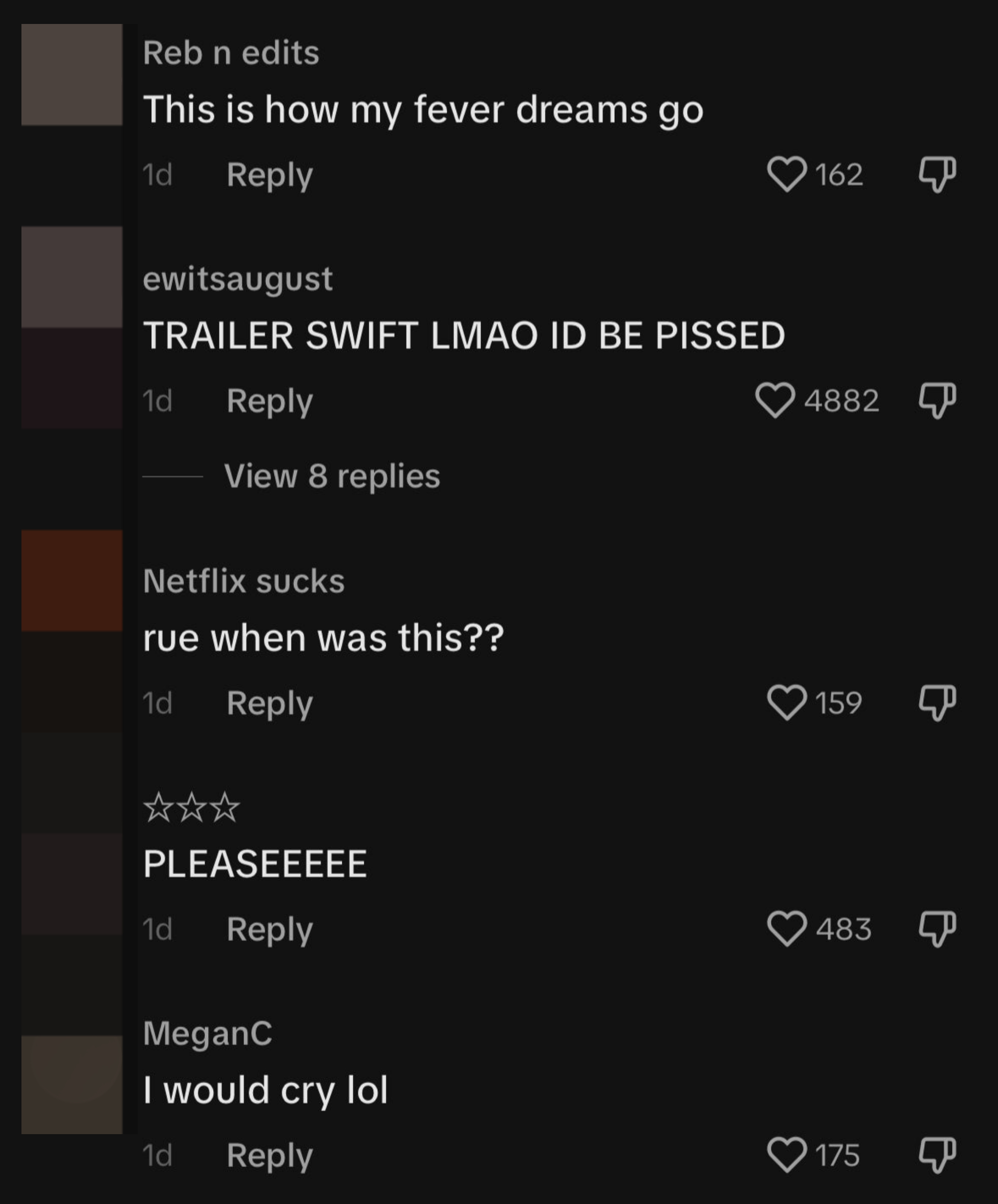someone comments, trailer swift