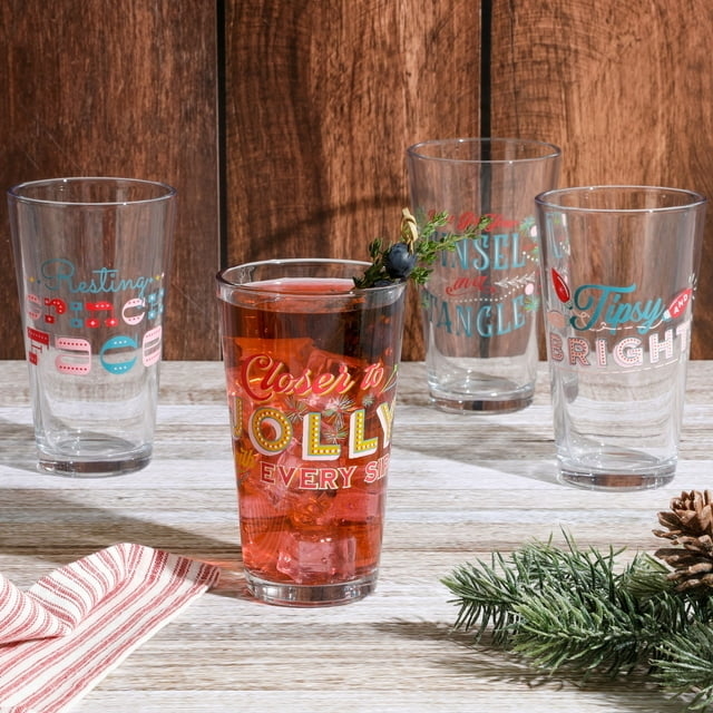 The glasses on a table with decor